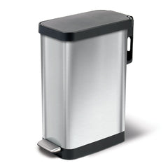 Glad cubo frontal de acero inoxidable, diseño estrecho que ahorra espacio