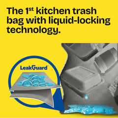 Glad detalle de la capa LeakGuard absorbiendo líquidos y evitando filtraciones