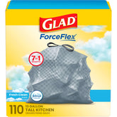 Glad paquete frontal 110 unidades mostrando cantidad y diseño práctico