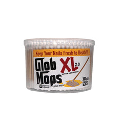 Glob Mops comparación de tamaño XL junto a un hisopo estándar para escala