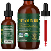 Global Healing Center botella frontal B12 5000mcg mostrando el envase y beneficios