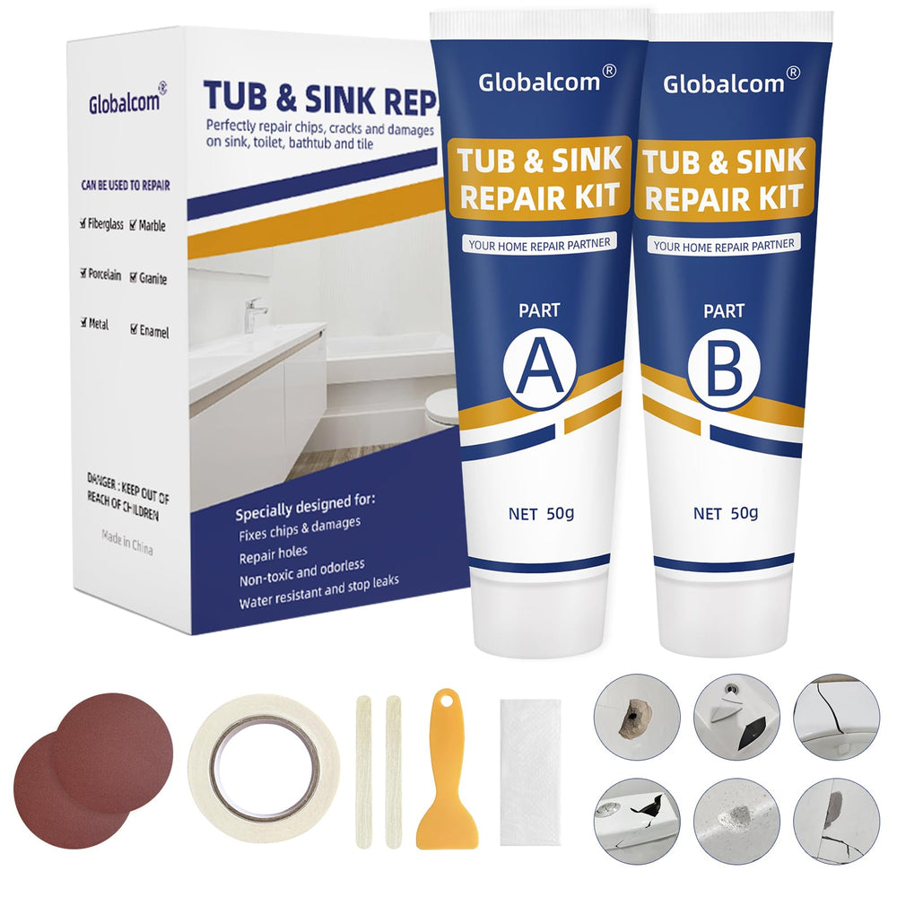 Globalcom kit frontal con componentes A y B mostrando contenido y beneficio restaurador