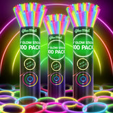 Glow Mind envase frontal mostrando 300 palos luminosos, ideal para grandes fiestas
