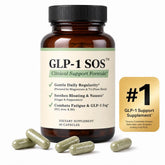 GLP-1 SOS frasco frontal mostrando el envase y la confianza en alivio digestivo