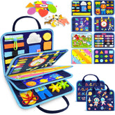 Gojmzo front cover of busy board showing colorful activities for independent learning