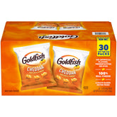 Goldfish presentación frontal mostrando paquete y 30 bolsitas, marca Goldfish y conveniencia