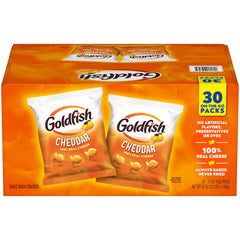 Goldfish presentación frontal mostrando paquete y 30 bolsitas, marca Goldfish y conveniencia