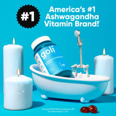 Goli open bottle top view showing vegan gummies for easy daily use
