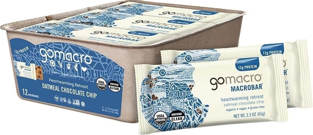 GoMacro empaque frontal de la barra mostrando la caja y diseño atractivo