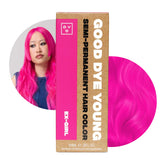 Good Dye Young empaque frontal mostrando color rosa intenso y detalle de la etiqueta