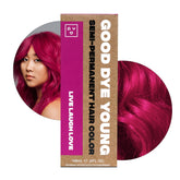 Good Dye Young envase frontal magenta, muestra color intenso y beneficios veganos
