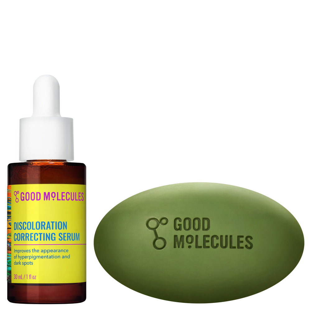 Good Molecules barra iluminadora frontal mostrando el empaque y beneficio de limpieza