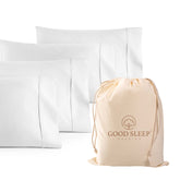 Good Sleep Bedding vista frontal del juego de 4 fundas, acabado lujoso