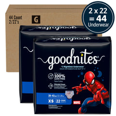 GoodNites diseño Spiderman en la prenda que motiva al niño a usarla