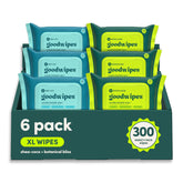 goodwipes paquete frontal grande que muestra conteo y variedad para higiene eficiente