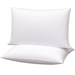 Gooeb vista frontal del paquete de 2 almohadas mostrando diseño y color blanco, comodidad inmediata