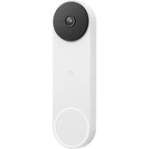 Google Nest Doorbell frontal en color Snow mostrando diseño limpio y cámara