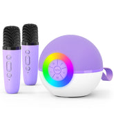 goopow vista frontal del altavoz morado, sonido claro y portable