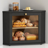 Goozii caja de pan frontal mostrando diseño elegante y ahorro de espacio