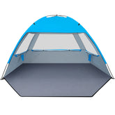 Gorich carpa playa frontal mostrando la entrada y cobertura UPF 50+