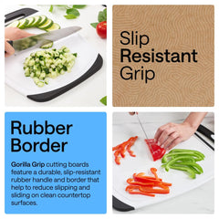 GORILLA GRIP ranuras profundas para jugos que mantienen la encimera limpia