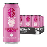 Gorilla Mind lata frontal Strawberry Candy mostrando diseño y tamaño