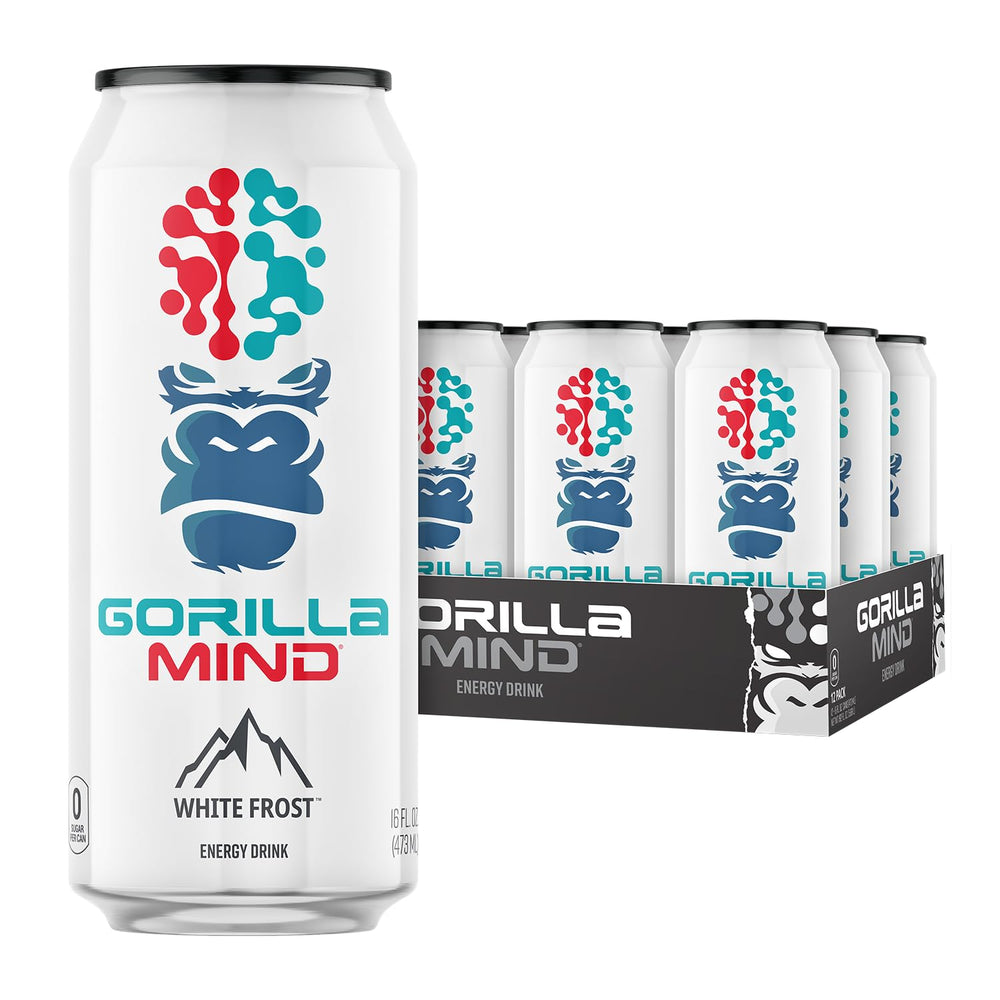 Gorilla Mind lata frontal mostrando diseño y energía limpia