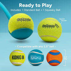 GoSports lanzador recogiendo pelota sin manos para higiene y rapidez