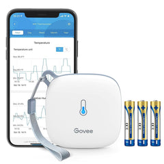 Govee front packaging showing device and lanyard, clear unboxing benefit