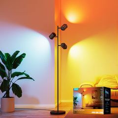 Govee vista frontal con tres luces, diseño elegante y ambiente acogedor