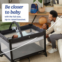 Graco moisés zip-in elevado para visibilidad y acceso inmediato