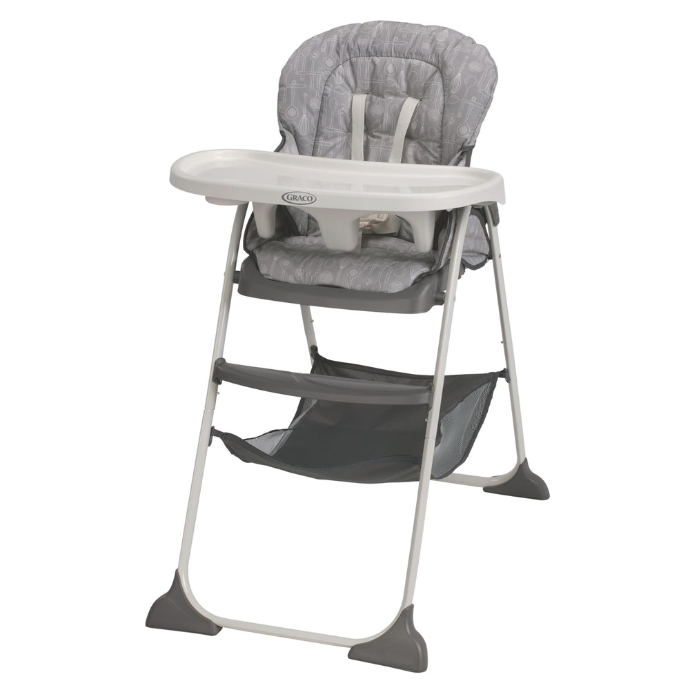Graco trona frontal vista completa, diseño compacto y estable
