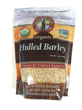 Grain Place Foods empaque frontal mostrando cebada orgánica y beneficios nutricionales