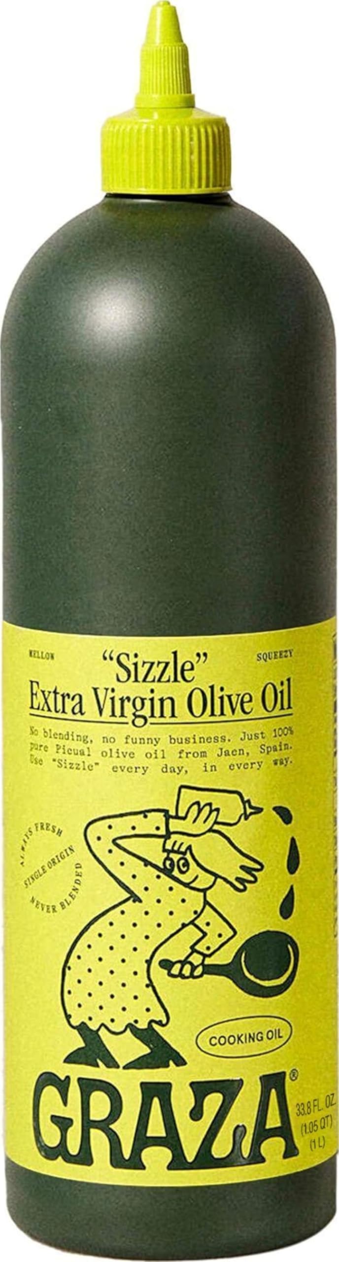 Graza Sizzle frontal botella 1L mostrando diseño práctico y uso diario