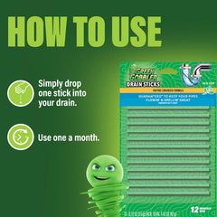 Tira Green Gobbler depositada en lavabo destacando prevención de obstrucciones por grasa