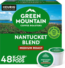 Green Mountain Coffee Roasters frente del paquete Nantucket Blend muestra presentación práctica