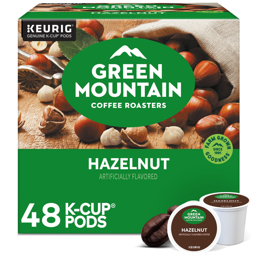 Green Mountain Coffee Roasters empaque frontal con aroma a avellana y conveniencia