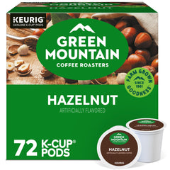 Green Mountain Coffee Roasters imagen frontal del paquete mostrando 72 cápsulas y beneficios