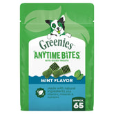 Greenies empaque frontal mostrando Anytime Bites y beneficio práctico