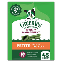Greenies paquete frontal Petite mostrando diseño y cantidad