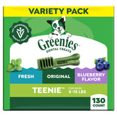 Greenies empaque frontal mostrando 130 unidades y beneficios dentales