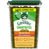 Greenies envase frontal mostrando la marca y beneficio piel y pelaje