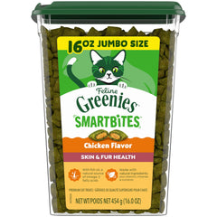 Greenies envase frontal mostrando la marca y beneficio piel y pelaje