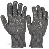 Grill Armor Gloves vista frontal del empaque y guantes mostrando diseño y protección