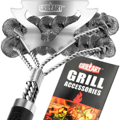 GRILLART cepillo frontal con mango largo para limpieza segura y cómodo agarre
