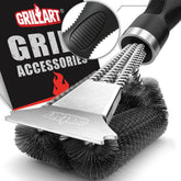 GRILLART vista frontal del cepillo mostrando cerdas y cabeza resistente