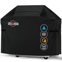 Grillman funda frontal 58" mostrando cobertura completa y protección