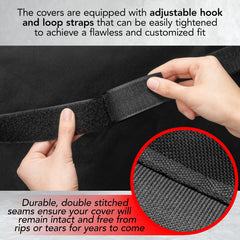 GrillTough detalle de las correas de sujeción que aseguran la funda al viento