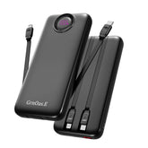 GrnOas.E frontal del cargador perla negra con diseño compacto y profesional
