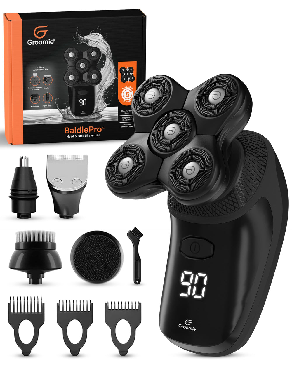 Groomie BaldiePro frontal del kit mostrando el diseño compacto y ergonómico